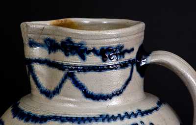 Important Early Baltimore Five-Gallon Stoneware Pitcher w/ Lavish Slip-Trailed Decoration