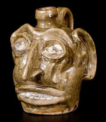 Exceptional Folk Art Face Jug, Edgefield, SC, circa 1845-60