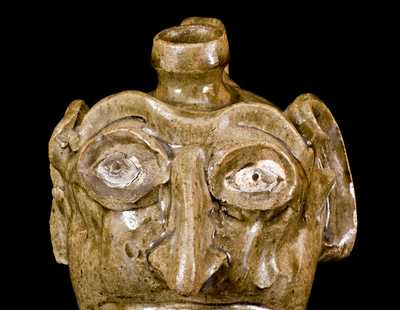 Exceptional Folk Art Face Jug, Edgefield, SC, circa 1845-60