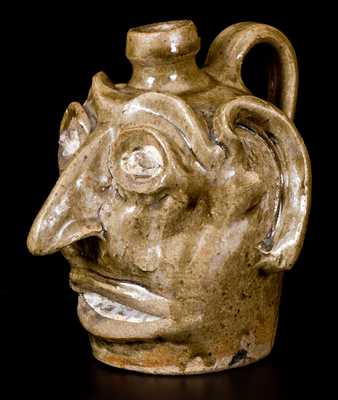 Exceptional Folk Art Face Jug, Edgefield, SC, circa 1845-60