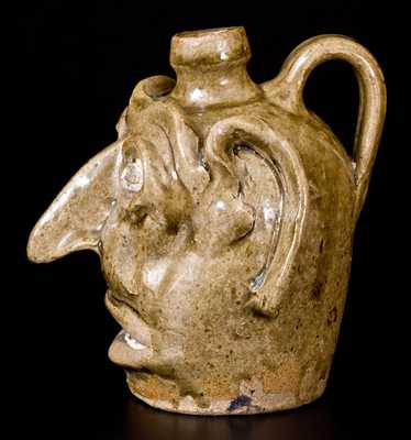 Exceptional Folk Art Face Jug, Edgefield, SC, circa 1845-60