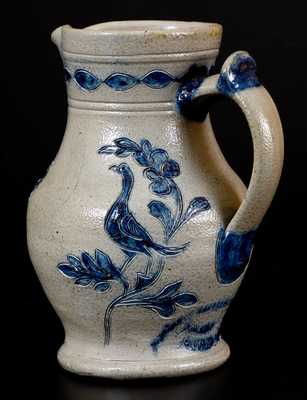 Important Remmey, Philadelphia 1874 Incised Birds Presentation Pitcher