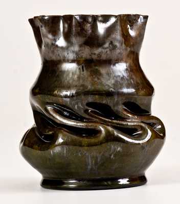 Fine George Ohr Pottery Vase, Stamped "G. E. OHR, / BILOXI", Mississippi origin