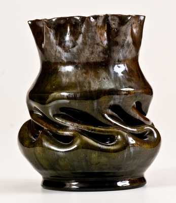 Fine George Ohr Pottery Vase, Stamped "G. E. OHR, / BILOXI", Mississippi origin