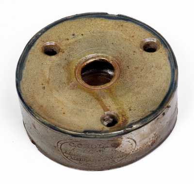 C. CROLIUS / STONEWARE MANUFACTURER / Manhattan-Wells, / NEW-YORK Stoneware Inkwell