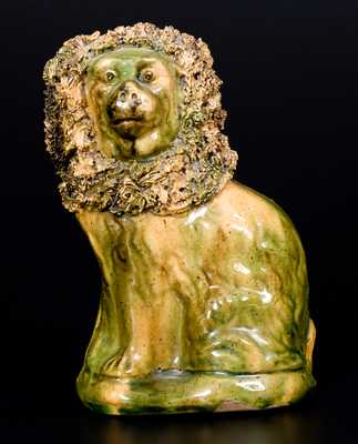 Fine Glazed Redware Spaniel Bank, attrib. George Wagner, Carbon County, PA, late 19th century