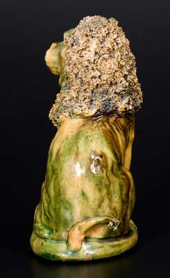 Fine Glazed Redware Spaniel Bank, attrib. George Wagner, Carbon County, PA, late 19th century