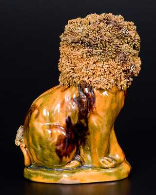 Glazed Redware Spaniel Bank, attrib. George Wagner, Carbon County, PA, late 19th century