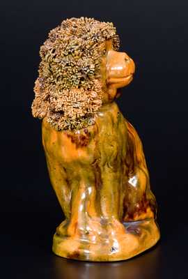 Glazed Redware Spaniel Bank, attrib. George Wagner, Carbon County, PA, late 19th century