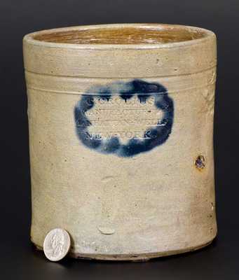 C. CROLIUS / MANUFACTURER / MANHATTAN-WELLS / NEW-YORK Stoneware Jar