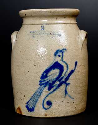 Scarce F LAUFERSWEILER / EMPIRE CITY POTTERY / NY Stoneware Bird Jar