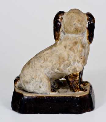 Albany-Slip-Decorated Stoneware Spaniel Doorstop, Ohio origin, fourth quarter 19th century