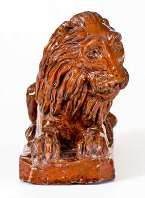 Redware Lion att. H. Davies at the Pill Pottery, Newport, Monmouthshire, Wales, c1800-30