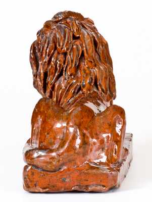 Redware Lion att. H. Davies at the Pill Pottery, Newport, Monmouthshire, Wales, c1800-30