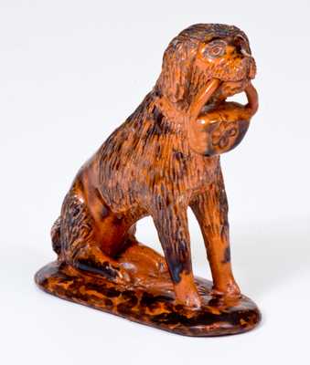 Redware Figure of a Dog, Pennsylvania origin, possibly Chester County, c1850-80