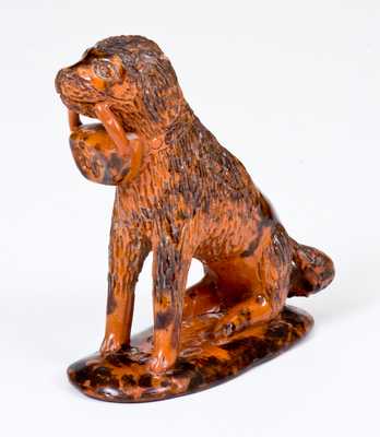 Redware Figure of a Dog, Pennsylvania origin, possibly Chester County, c1850-80