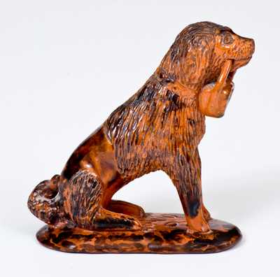 Redware Figure of a Dog, Pennsylvania origin, possibly Chester County, c1850-80