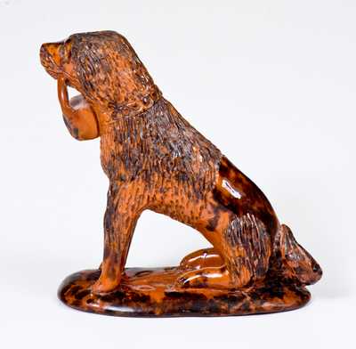 Redware Figure of a Dog, Pennsylvania origin, possibly Chester County, c1850-80