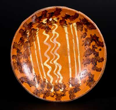 Slip-Decorated Redware Plate, Pennsylvania origin, 19th century