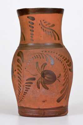 Large-Sized Tanware Pitcher, New Geneva or Greensboro, PA origin, c1885