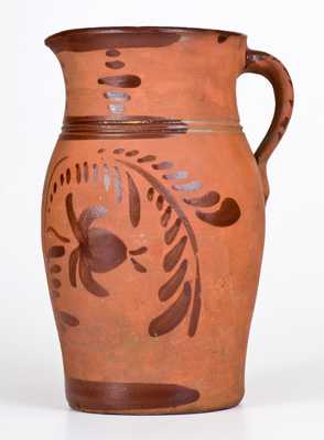 Tanware Pitcher, New Geneva or Greensboro, PA origin, c1885