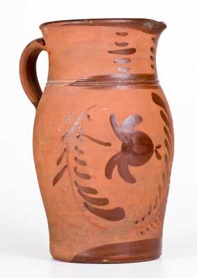Tanware Pitcher, New Geneva or Greensboro, PA origin, c1885