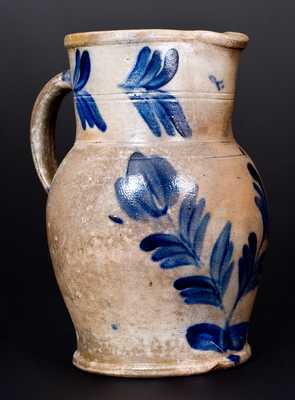 One-Gallon Stoneware Pitcher, attrib. the Remmey Pottery, Philadelphia, PA, circa 1865