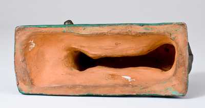 Fine Painted Redware Figure of a Whippet, attrib. John Bell, Waynesboro, PA, c1840-50