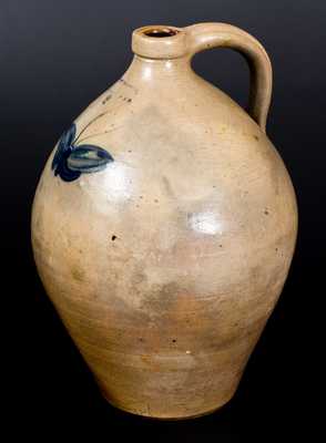 JULIUS NORTON, / BENNINGTON VT Stoneware Jug w/ Cobalt Butterfly Decoration, c1841-44