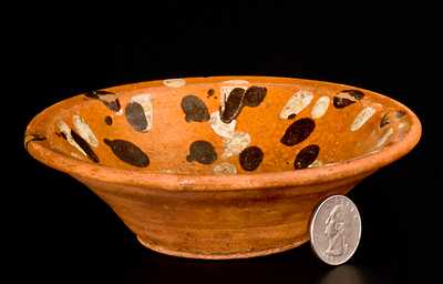 Very Rare Diminutive Redware Bowl attrib. Solomon Loy, Alamance County, NC, c1825-40