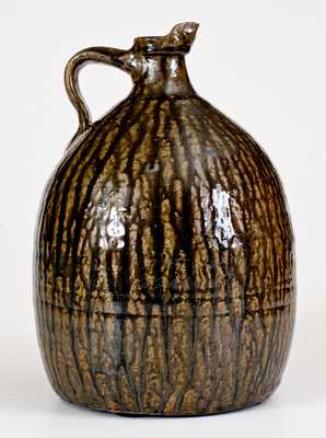 Extremely Rare Crawford County, GA Alkaline-Glazed Stoneware Syrup Jug