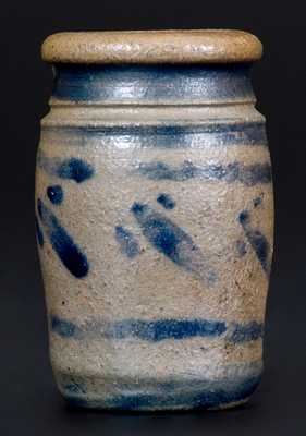 Rare Miniature Western Pennsylvania Stoneware Jar with Cobalt Decoration