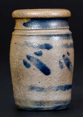 Rare Miniature Western Pennsylvania Stoneware Jar with Cobalt Decoration