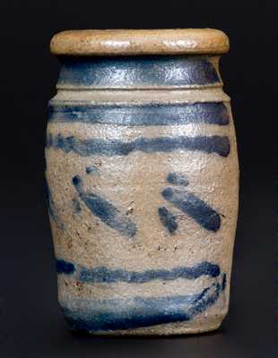 Rare Miniature Western Pennsylvania Stoneware Jar with Cobalt Decoration
