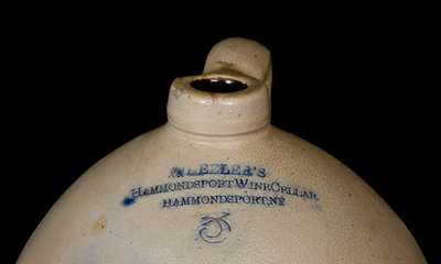 WHEELER'S / HAMMONDSPORT WINE CELLAR New York Stoneware Advertising Jug