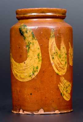 Redware Jar w/ Copper Slip Decoration, att. Nathaniel Seymour, West Hartford, CT