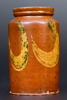 Redware Jar w/ Copper Slip Decoration, att. Nathaniel Seymour, West Hartford, CT