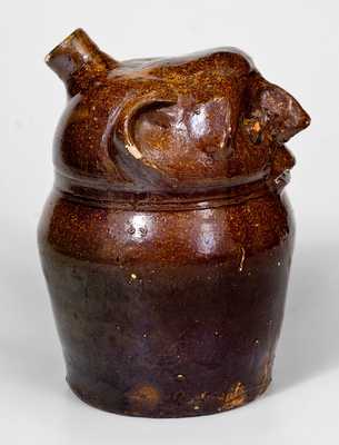 Extremely Rare Stoneware Face Harvest Jug, Alabama, fourth-quarter 19th century