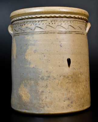 Important and Possibly Unique Ten-Gallon Ohio Stoneware Peacock Crock