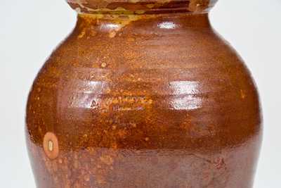 Scarce A. WILCOX / West Bloomfield, NY Redware Jar