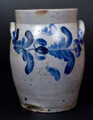 3 Gal. Baltimore Stoneware Jar with Floral Decoration, circa 1840