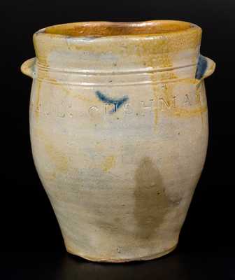 Fine PAUL CUSHMAN, Albany, NY Decorated Stoneware Jar