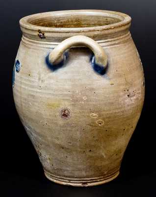 Stoneware Jar w/ Unusual Incised Floral Decoration, Northeastern US, c1810