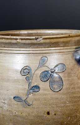 Stoneware Jar w/ Unusual Incised Floral Decoration, Northeastern US, c1810