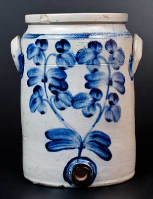 Baltimore Stoneware Water Cooler w/ Profuse Floral Decoration, Baltimore, circa 1870