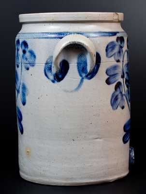 Baltimore Stoneware Water Cooler w/ Profuse Floral Decoration, Baltimore, circa 1870