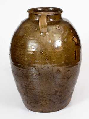 Unusual Large Washington County, GA Alkaline-Glazed Stoneware Jar, c1840-1870