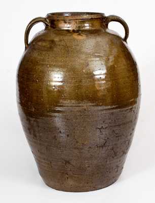 Unusual Large Washington County, GA Alkaline-Glazed Stoneware Jar, c1840-1870