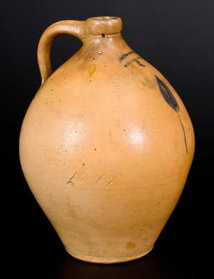 2 Gal. JULIUS NORTON / BENNINGTON, VT Stoneware Jug w/ Floral Decoration