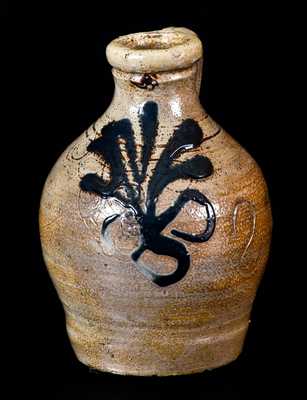 Extremely Rare and Important Adam States (Manhattan) circa 1745 Miniature Stoneware Jug